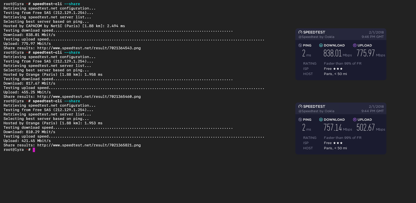 Do a speedtest from your terminal with speedtest-cli