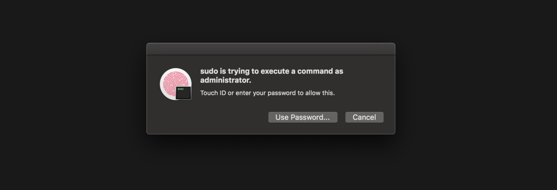 Using Touch ID for sudo authentication on a MacBook