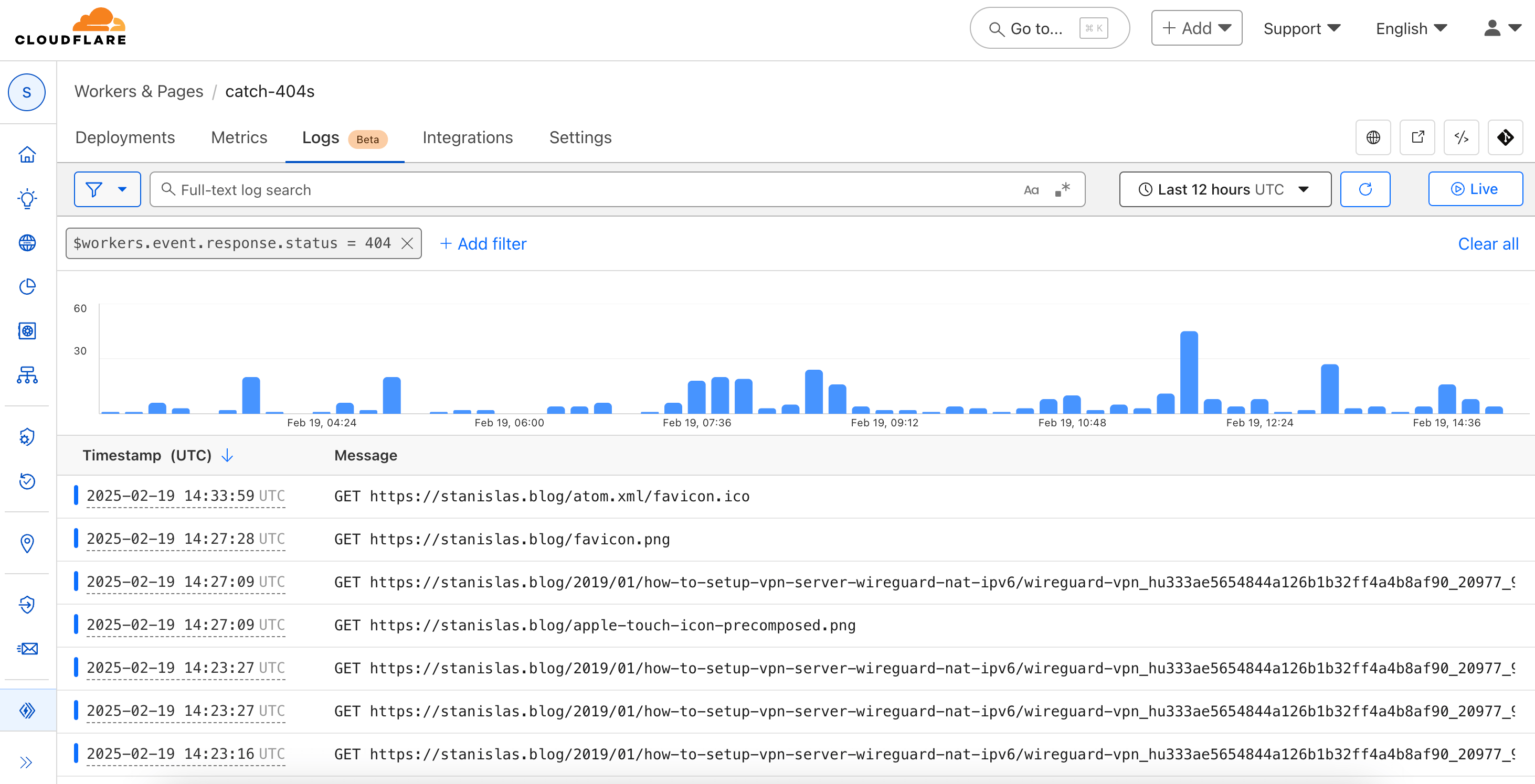 Logging 404s on a Cloudflare Pages website with a Cloudflare Worker